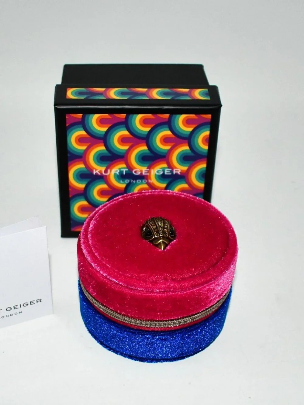 Kurt Geiger SMALL Round Jewelry Box in Multi #5393669789 NWT